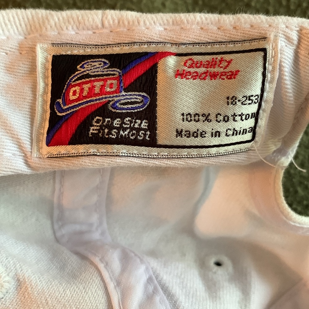 Otto white baseball hat printed with the American flag. Hook & loop strap. OSFM - Picture 4 of 5